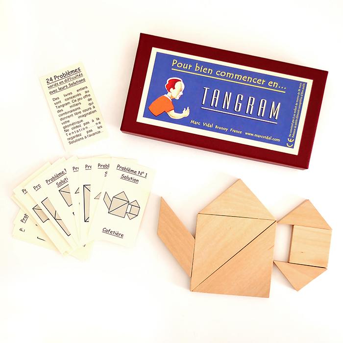 木製玩具 パズルゲーム Marc Vidal -Brunoy France- / TANGRAM 知育 木製パズル　クリックポスト郵送 | 