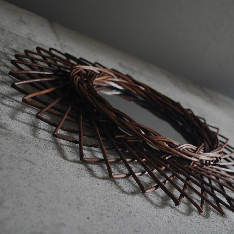 ウィッカーミラー/S・ブラウン/ウォールミラー/壁掛け鏡 : ASSEMBLAGE