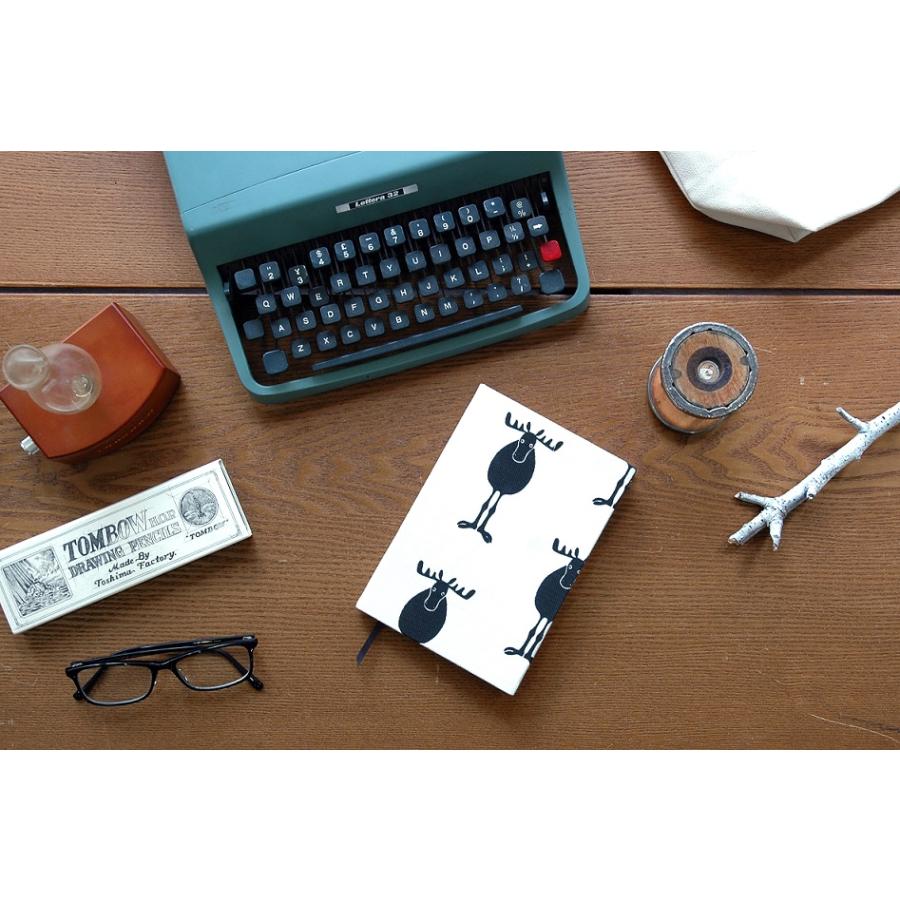 ファブリックノート ASSEMBLAGE オリジナル デッサン メモ ノート ムース柄 ヘラジカ シカ 鹿 | 