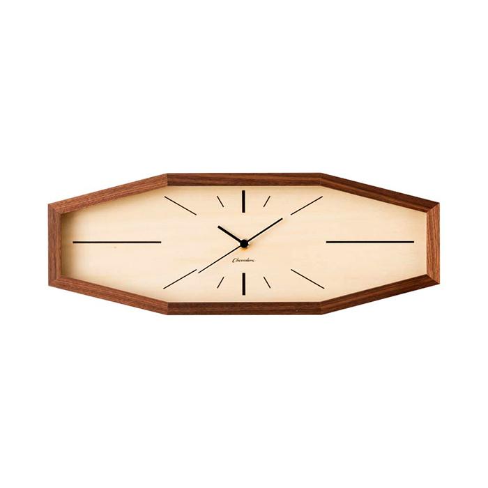 LINE CLOCK WALNUT CH-060WN 掛け時計 置時計 電波時計 八角形