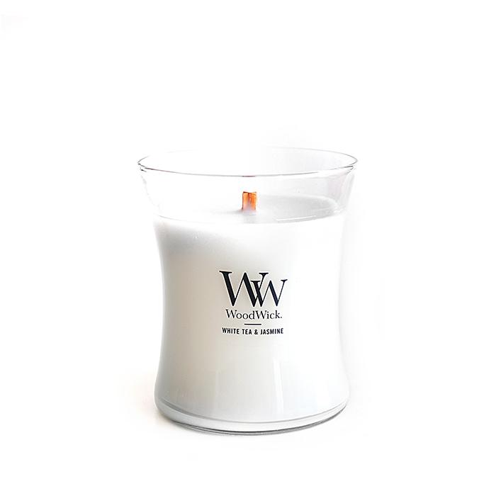 WoodWick アロマキャンドル ホワイトティー＆ジャスミン WoodWickハースウィック 「ホワイトティー＆ジャスミン