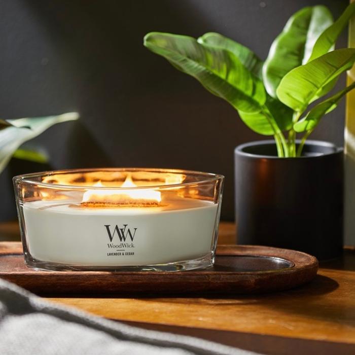 カメヤマキャンドル WoodWick ジャーM（箱付き）アロマキャンドル