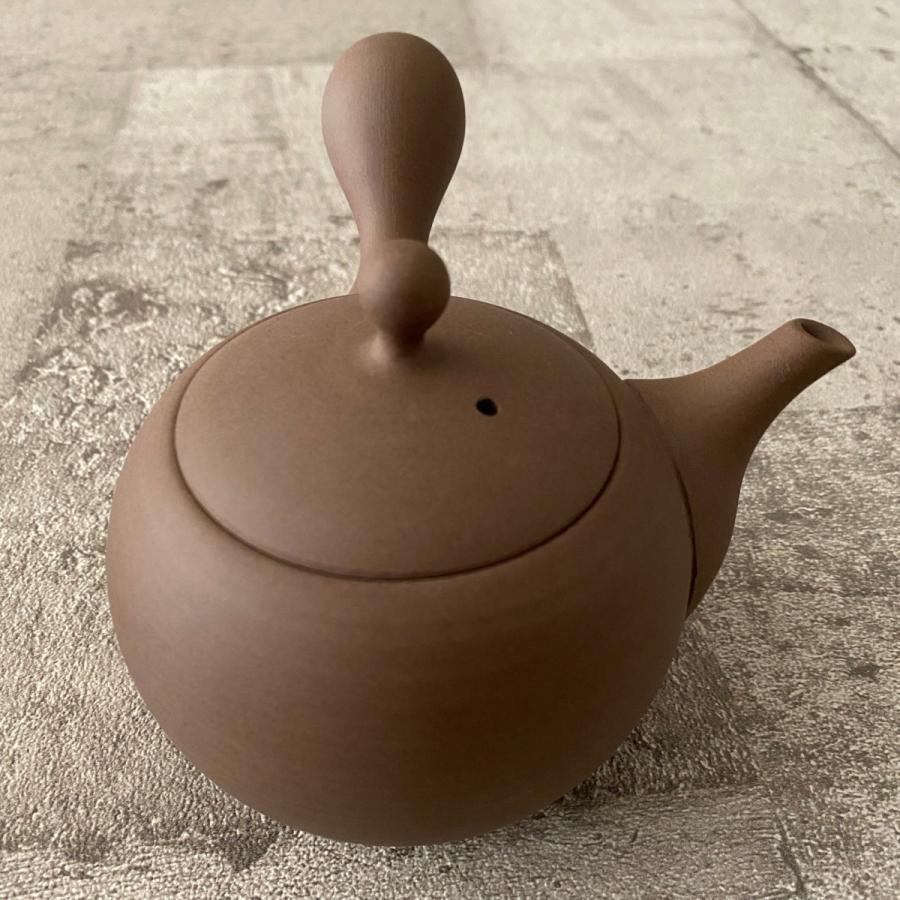 焼き締め煎茶急須 □0633 南蛮 焼締 茶注 急須 煎茶 11.3x7.8x7.9cm