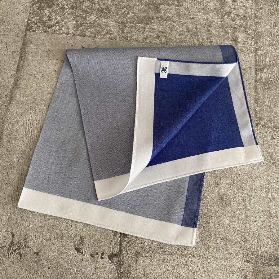 H TOKYO handkerchief サテンフレームハンカチ/ネイビー : ASSEMBLAGE