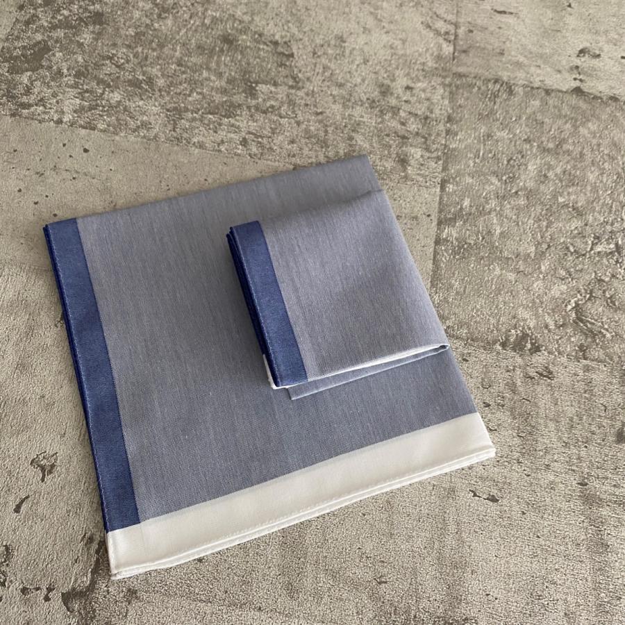 H TOKYO handkerchief サテンフレームハンカチ/ネイビー : ASSEMBLAGE