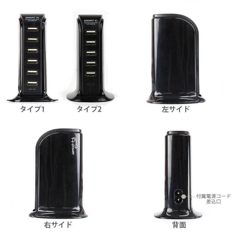 iphone スマホ USB 充電器 2.4A ACアダプター コンセント 6ポート Cポート タイプC iphone15 Android｜asshop｜10