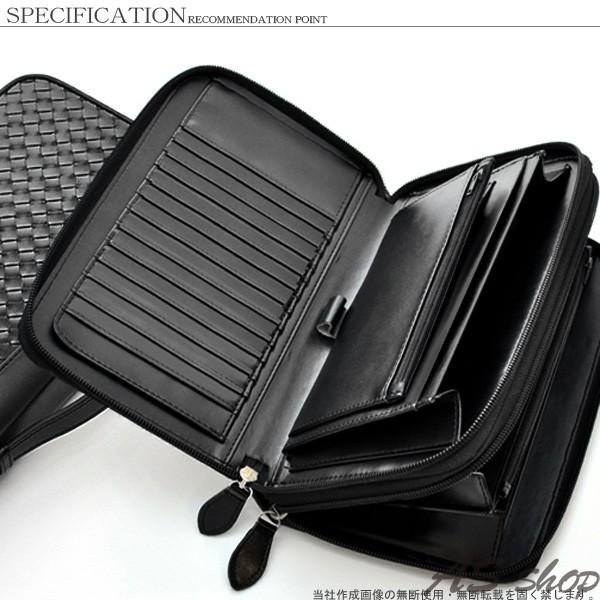 クラッチバッグ メンズ セカンドバッグ レザー オールブラック 牛革