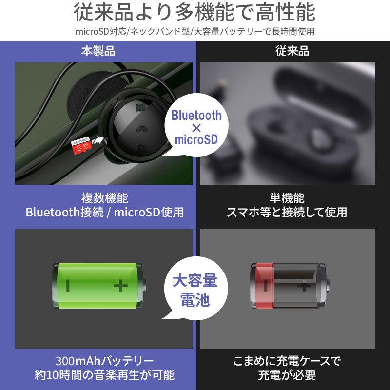 ヘッドホン Bluetooth MP3プレーヤー内蔵 マイク ワイヤレスイヤホン