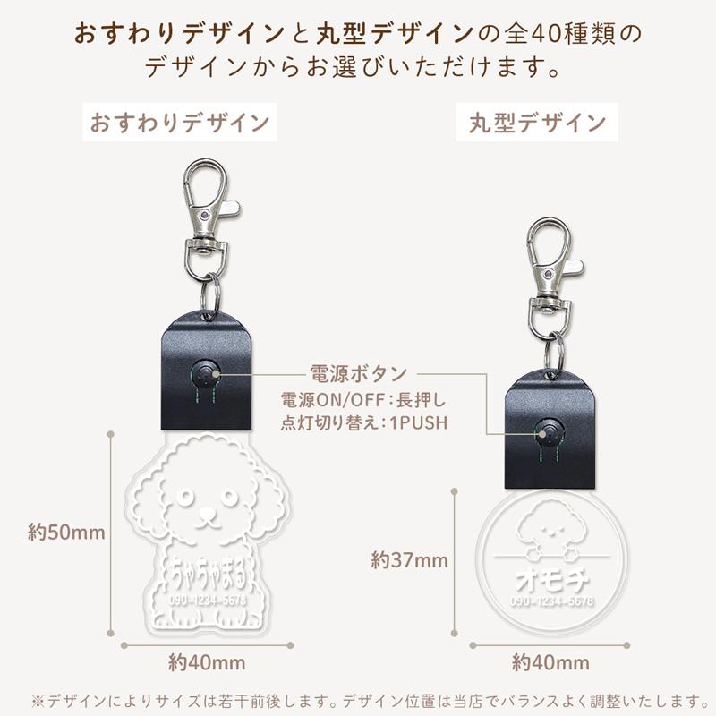 ペットライト 光る 迷子札 お名前キーホルダー ネームプレート