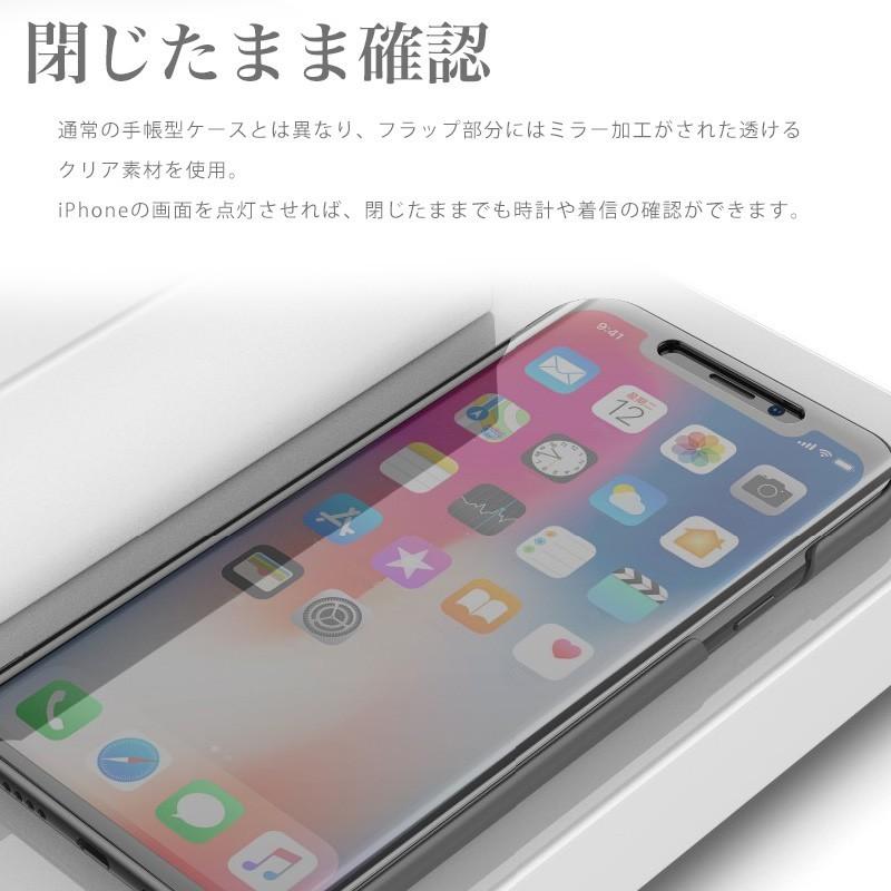 iPhoneケース ミラー×透明 手帳型スマホケース iPhone11 Pro iPhone11 SE2 iPhoneXS iPhone8 iPhone7 耐衝撃 クリアケース｜asshop｜10