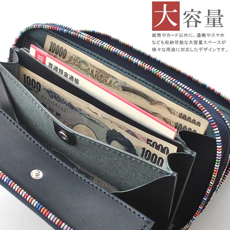 W02 レインボージップ 栃木レザー ラウンドファスナー 長財布 新品 未使用 財布 栃木レザー ダブルラウンドファスナー 長財布 レインボー