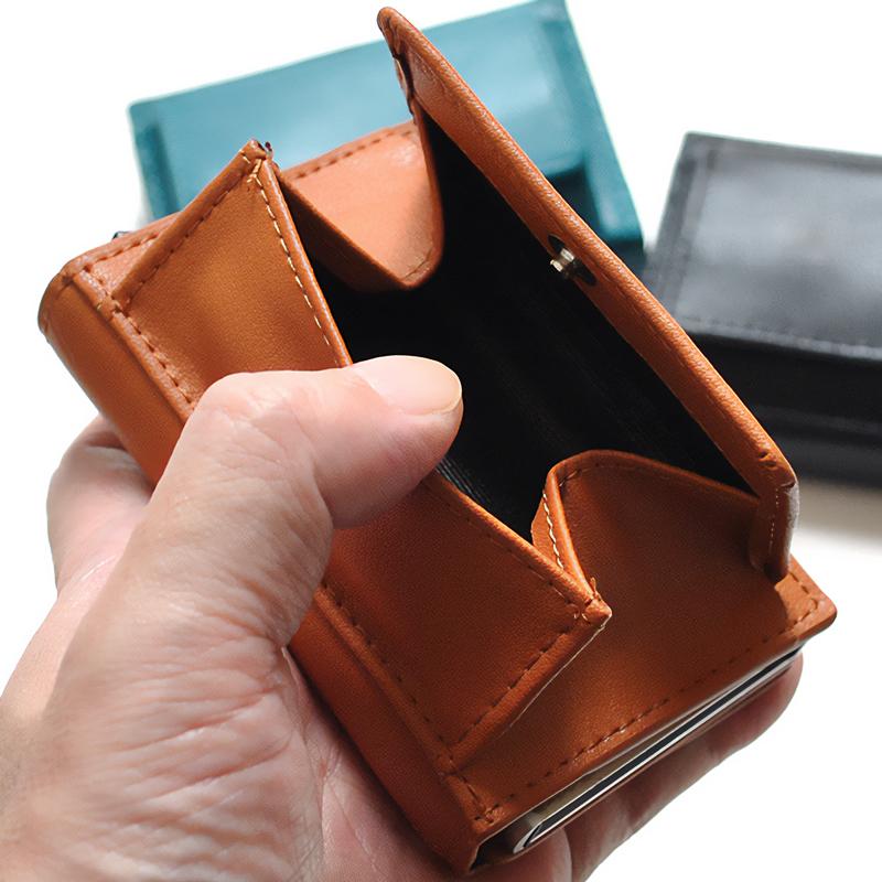 ミニ財布 メンズ レディース 牛革 レザー スキミング防止 コンパクト