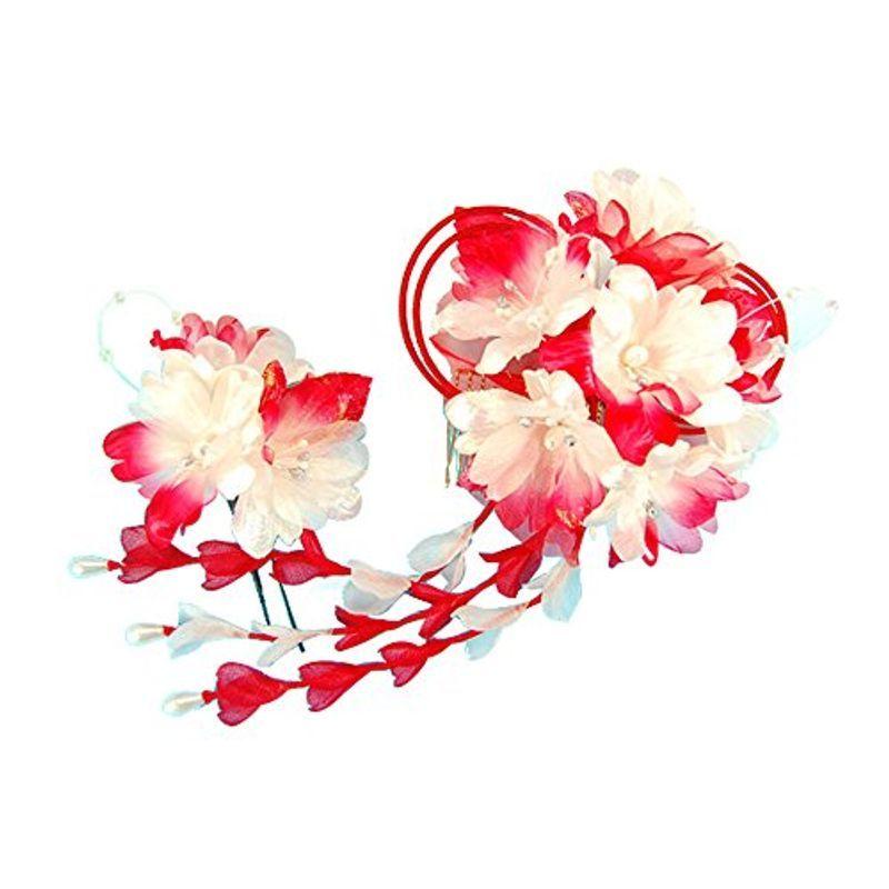 通販 サイト 花かんざし 花髪飾りセット r かんざし2点セット レッド 赤色 ブーケ風 成人式 七五三 浴衣 卒業式 結婚式 簪 髪かざり 販売超特価 Www Superavila Com