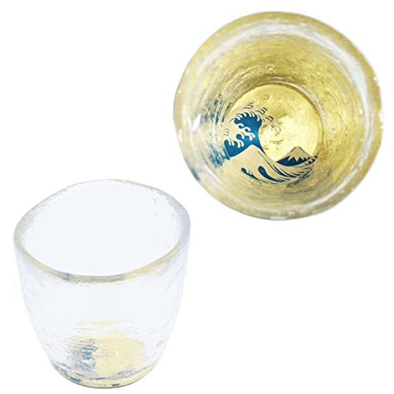 華正工房 華正蒔絵ガラス 盃 神奈川沖浪裏-