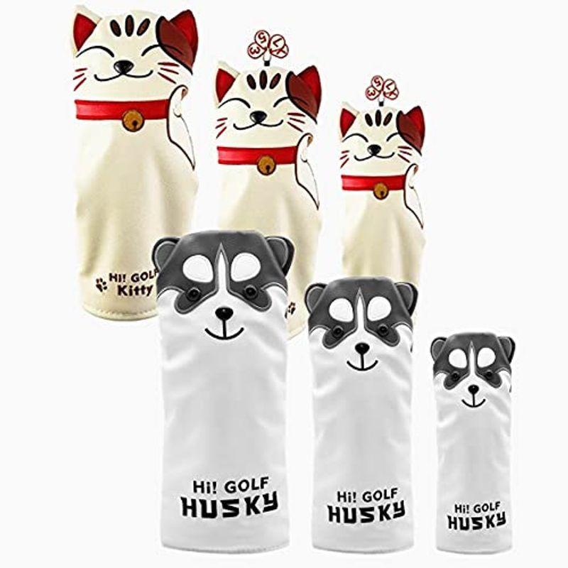 Sunbro Golf ヘッドカバーゴルフ キャラクター Headcoversドライバーカバー ウッドカバー 子犬 子 ユーティリティカバー