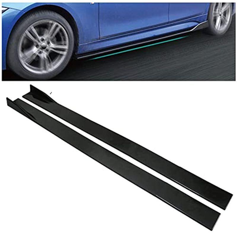 Morytrade サイドスポイラー 車 サイドステップ 汎用 自動車 エアロパーツ 黒 Munisantiago Gob Gt
