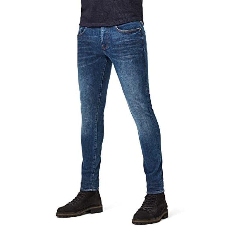 G Star Raw ジースターロゥ ジーンズ スキニー メンズ ストレッチ ネイビー ミディアムエイジド 3301 Skinny Jean 正規