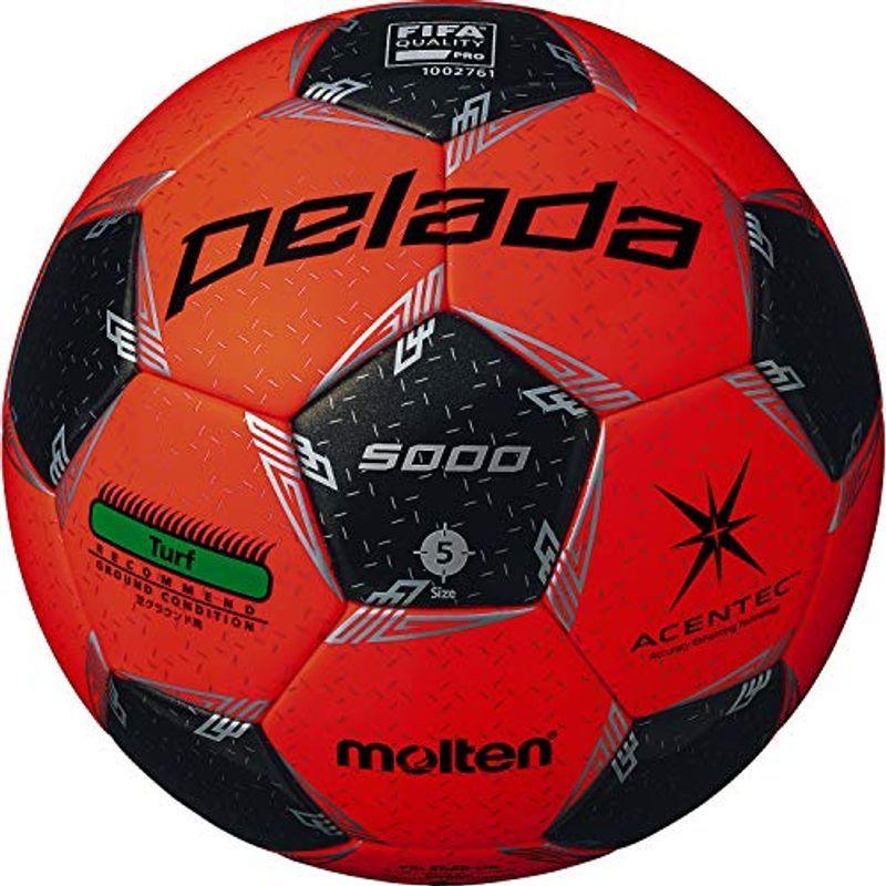 在庫一掃セールのモルテン Molten サッカーボール サッカーボール 5号球 中学生以上 国際公認球 検定球 ペレーダ5000芝用 メタリックブラック 蛍光オレンジ 5号球 検定球 F Assign 人気特価新品入荷