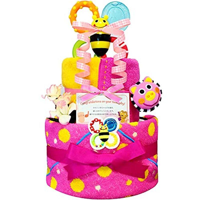直営通販 Kanonbabys おむつケーキ 女の子 サッシー Sassy 出産祝い 2段 Mサイズ 3013 直売公式 Ssl Daikyogo Or Jp