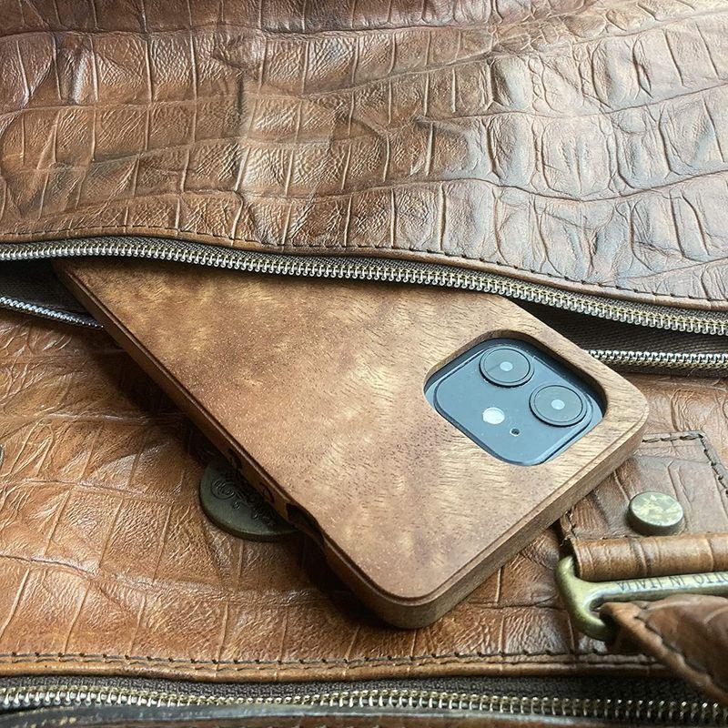 ライフ Wooden Design Case for iPhone12/12pro brown 107068