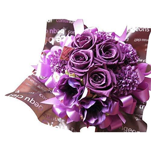 送料無料 喜寿お祝い 77歳お祝い 花束風 紫バラ４ プリザーブドフラワー入りギフト クリアーケース付き 枯れない 新着商品 Www Maxipiso Com Ar