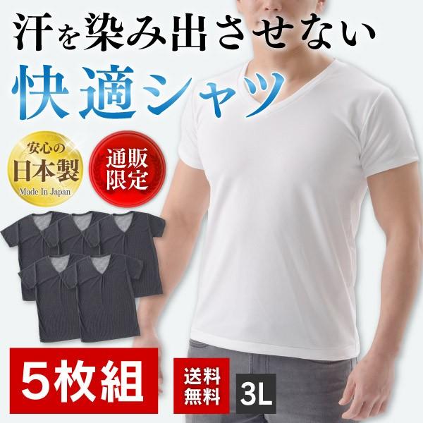 汗 ジミ 脇汗 対策 汗じみ ワイシャツ 防止 汗染み インナー メンズ 送料無料 汗が染み出さない吸汗速乾インナー アシストデュアルシャツ５枚組 ３ｌサイズ V Assistlab アシストラボ 通販 Yahoo ショッピング