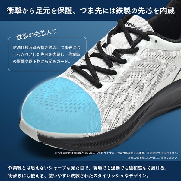 ワークシューズ メンズ 安全靴 4E 幅広 先芯入り 作業靴 スニーカー 鉄製先芯 軽量 アローマックス #118 | ブランド登録なし | 06
