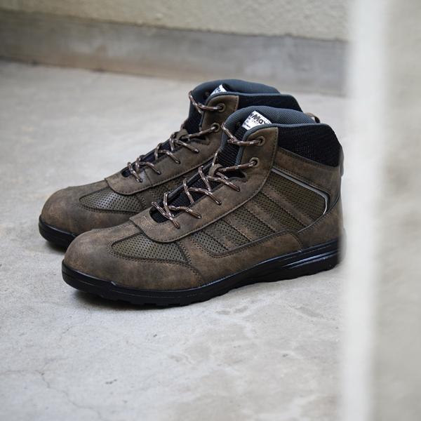 ワークシューズ メンズ 安全靴 先芯入り 作業靴 スニーカー 耐油 ミドルカット 作業用スニーカー アローマックス #69 | ブランド登録なし | 11