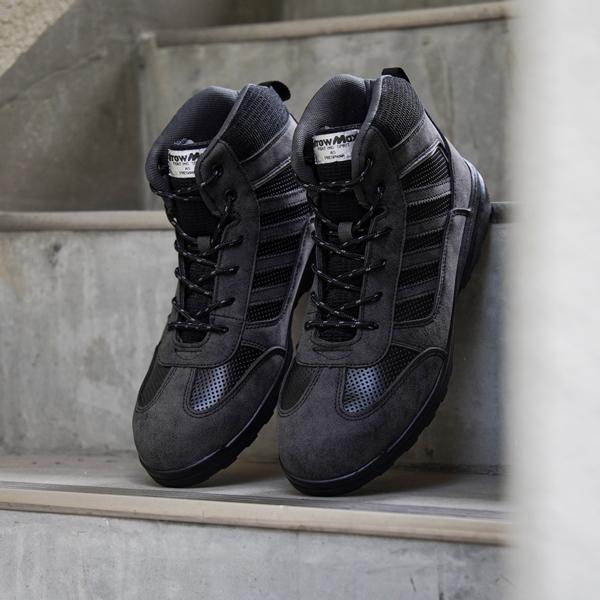 ワークシューズ メンズ 安全靴 先芯入り 作業靴 スニーカー 耐油 ミドルカット 作業用スニーカー アローマックス #69 | ブランド登録なし | 08