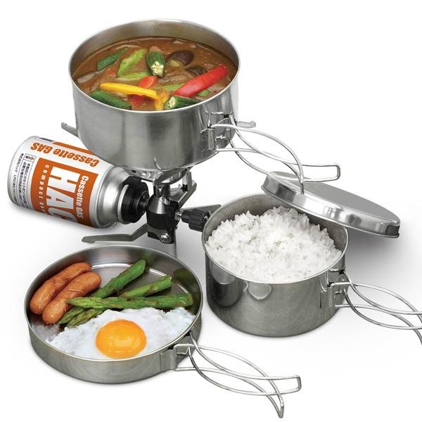 クッカー 食器 4点 鍋 キャンプ ソロ キャンプ アウトドア クッカーセット ステンレス スタッキング モンターナ montage | Montagna | 01