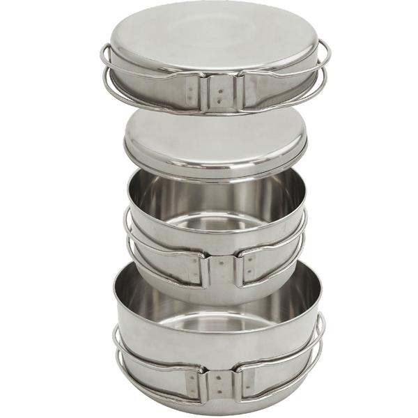 クッカー 食器 4点 鍋 キャンプ ソロ キャンプ アウトドア クッカーセット ステンレス スタッキング モンターナ montage | Montagna | 02