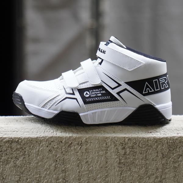 安全靴 メンズ 作業用 スニーカー ハイカット シューズ 靴 先芯入り 作業靴 衝撃吸収 ブラック ホワイト AIRWALK | AIRWALK | 12