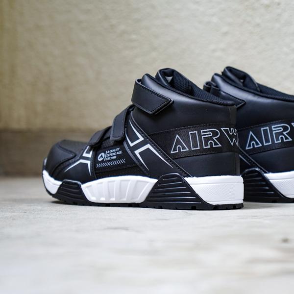 安全靴 メンズ 作業用 スニーカー ハイカット シューズ 靴 先芯入り 作業靴 衝撃吸収 ブラック ホワイト AIRWALK | AIRWALK | 13