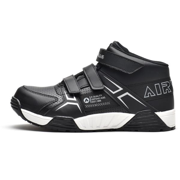 安全靴 メンズ 作業用 スニーカー ハイカット シューズ 靴 先芯入り 作業靴 衝撃吸収 ブラック ホワイト AIRWALK | AIRWALK | 08