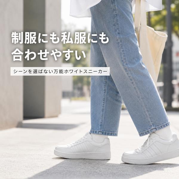 スニーカー 白 中学生 高校生 小学生 防水 キッズ レディース メンズ ホワイト 子供 靴 | ブランド登録なし | 04