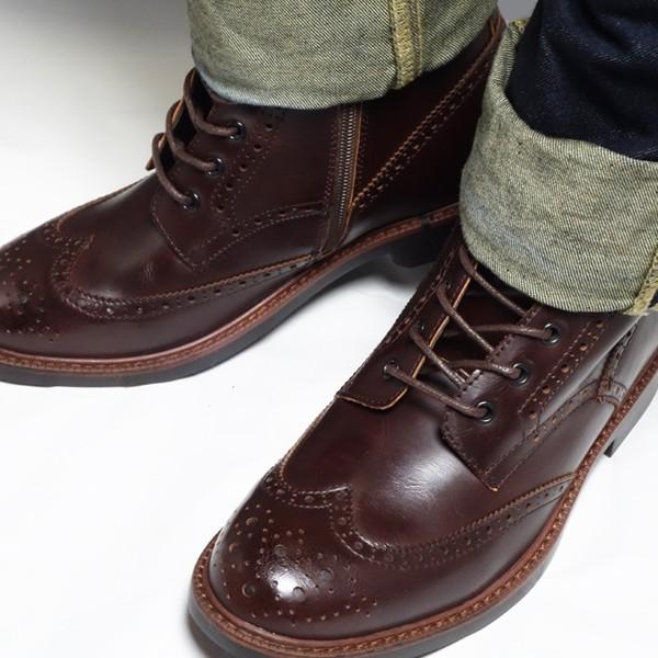 ウィングチップ カントリーブーツ メンズ サイドジップ シューズ 靴 アメカジ Gb901 アシスタント 通販 Yahoo ショッピング