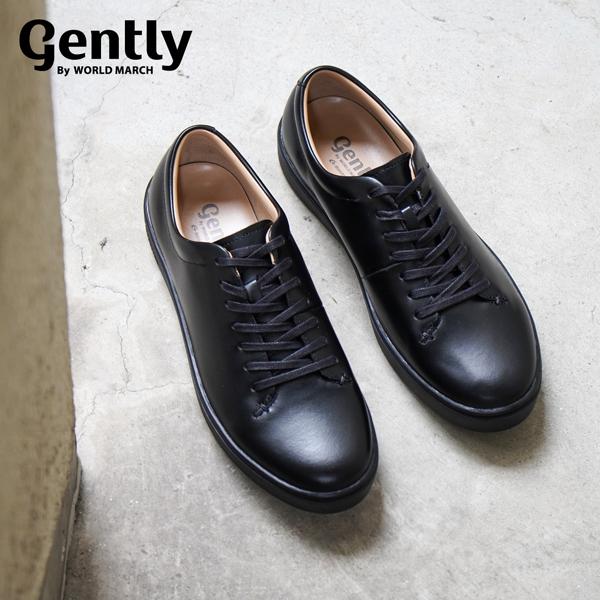 スニーカー メンズ 幅広 4E 本革 革靴 撥水 シューズ 靴 甲高 ムーンスター ジェントリー ブラック 黒 GE102 | GENTLY