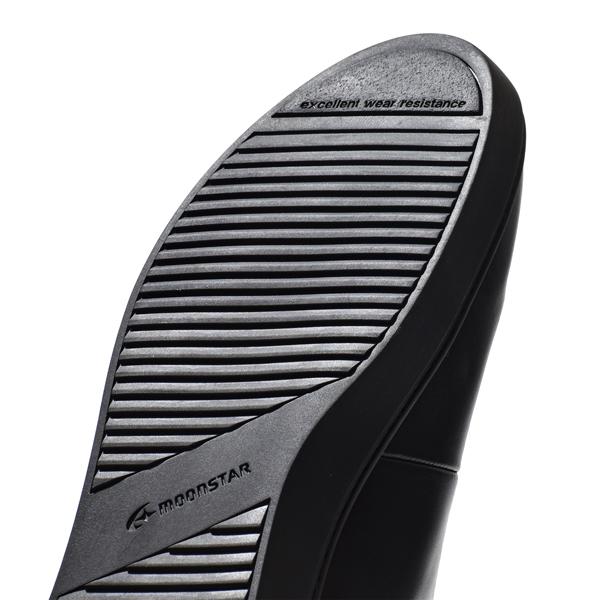 スニーカー メンズ 幅広 4E 本革 革靴 撥水 シューズ 靴 甲高 ムーンスター ジェントリー ブラック 黒 GE102 | GENTLY | 07