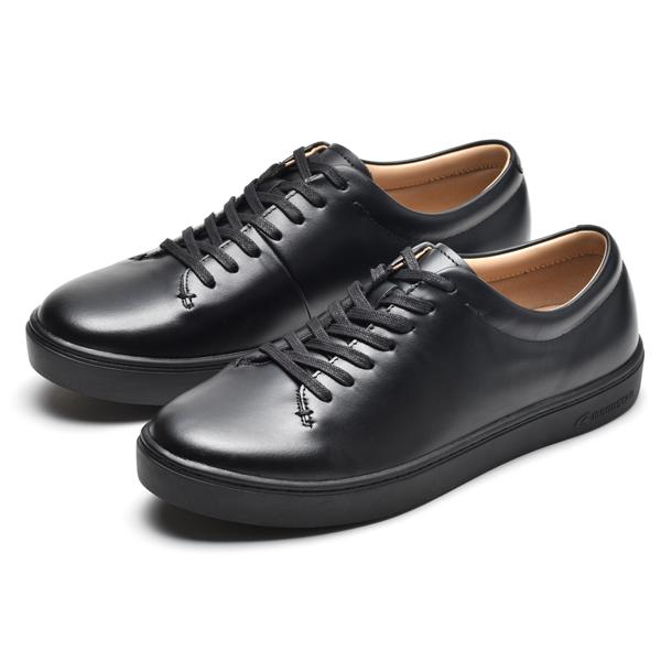 スニーカー メンズ 幅広 4E 本革 革靴 撥水 シューズ 靴 甲高 ムーンスター ジェントリー ブラック 黒 GE102 | GENTLY | 02