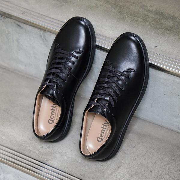 スニーカー メンズ 幅広 4E 本革 革靴 撥水 シューズ 靴 甲高 ムーンスター ジェントリー ブラック 黒 GE102 | GENTLY | 04