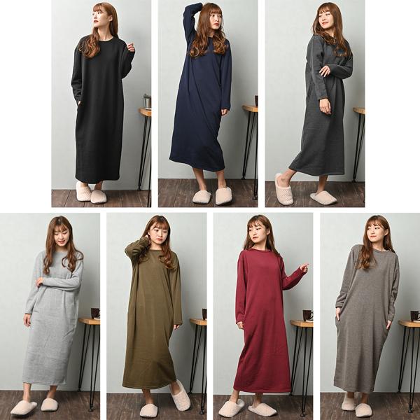 ルームウェア 部屋着 レディース 暖かい 裏起毛 パジャマ ワンピース マキシ丈 おしゃれ 防寒 | ブランド登録なし | 09