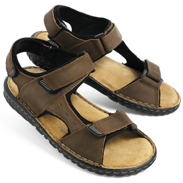 スポーツサンダル 本革 メンズ サンダル レザー カメサンダル