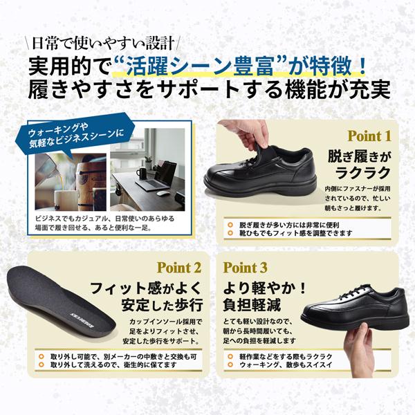 ウォーキングシューズ メンズ 靴 スニーカー シューズ ファスナー 幅広 3E 紳士靴 ROEBUCKS | ブランド登録なし | 08