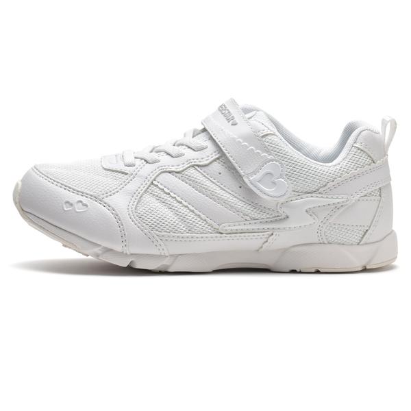 スニーカー キッズ 子供 女の子 白 シューズ ホワイト ムーンスター 靴 運動靴 通学靴 学校 小学校 バネのチカラ J753 | ムーンスター スーパースター | 01