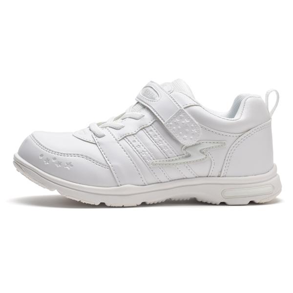 スニーカー キッズ 子供 白 シューズ ホワイト 女の子 ムーンスター 靴 運動靴 通学靴 学校 小学校 バネのチカラ J754 | ムーンスター スーパースター | 01