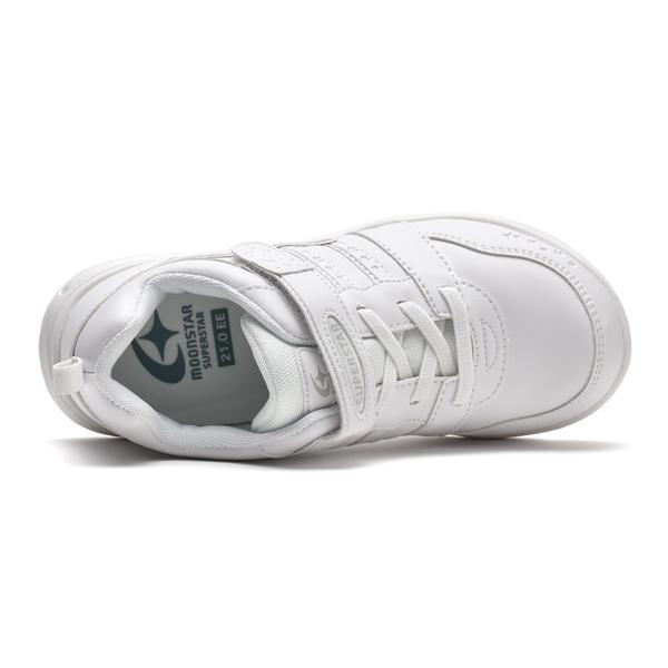 スニーカー キッズ 子供 白 シューズ ホワイト 女の子 ムーンスター 靴 運動靴 通学靴 学校 小学校 バネのチカラ J754 | ムーンスター スーパースター | 02