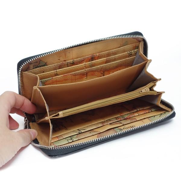 財布 メンズ 牛革 ウォレット 地図柄 ラウンド レザー カード入れ | ブランド登録なし | 03