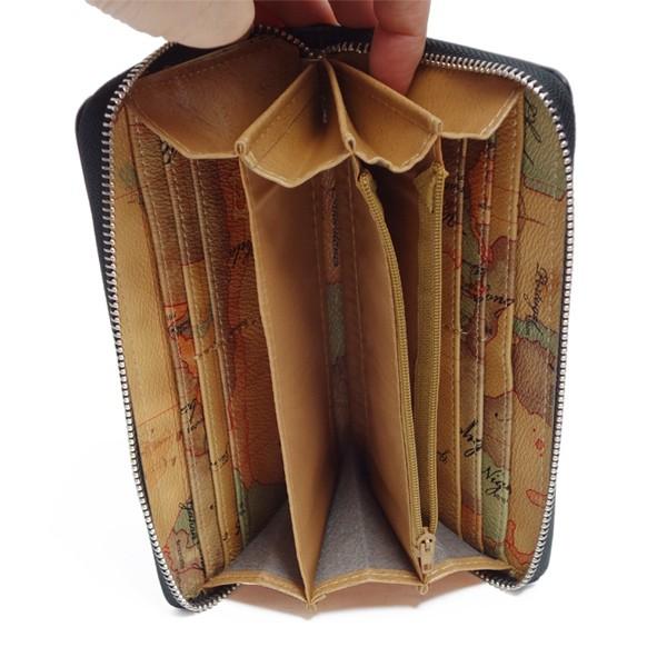 財布 メンズ 牛革 ウォレット 地図柄 ラウンド レザー カード入れ | ブランド登録なし | 06