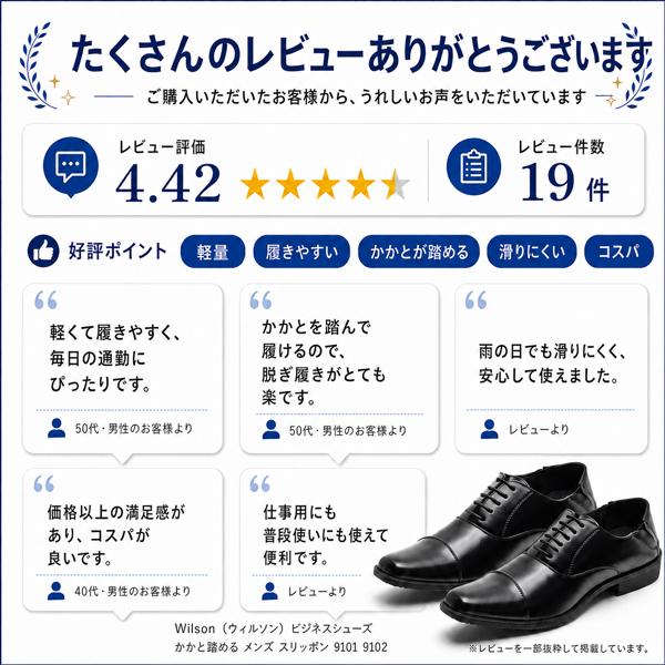 Wilson（ウイルソン） ビジネスシューズ かかと踏める メンズ