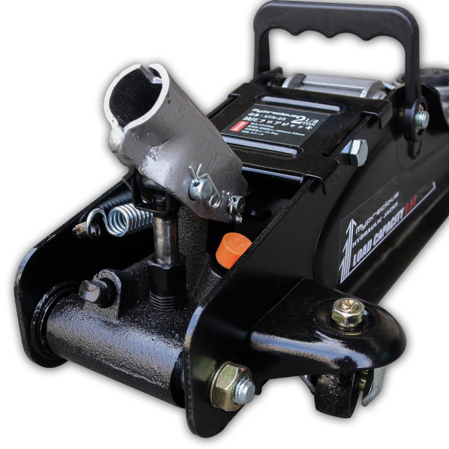 【引き渡し済】2.5ｔフロアジャッキ スチール ガレージジャッキ 油圧式 ローダウン車対応　スタッドレス→夏タイヤ交換に！ 油圧ジャッキ 油圧ガレージジャッキ 底床タイプ 2.5t 最低位85mm 最高
